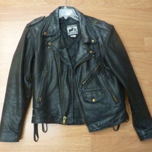 Men's Size 42 Vintage Leather Motorcycle Jacket